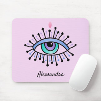 Mystical All-Seeing Eye Light  Pink Mouse Pad