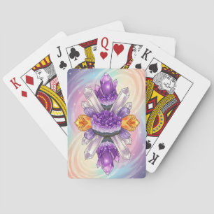 Mystical Amethyst Crystal Ethereal Gemstone Playing Cards