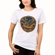 Mystical Arabian Owl Crescent Moon Desert Art