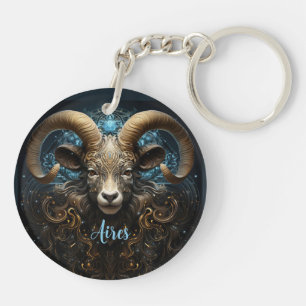 Mystical Aries Zodiac Artwork  Keychain