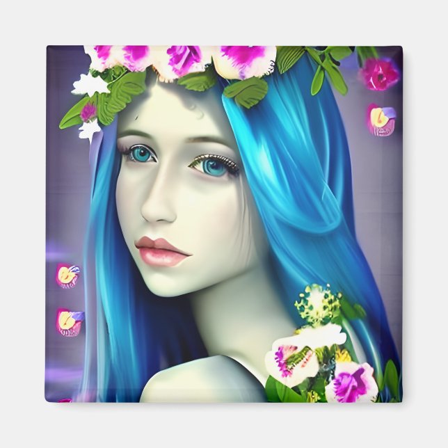 Mystical Art | Beautiful Blue Fairy  Magnet (Front)