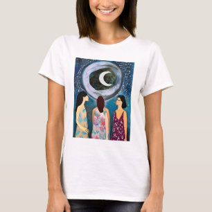 Mystical Art Women Looking at the Moon T-Shirt