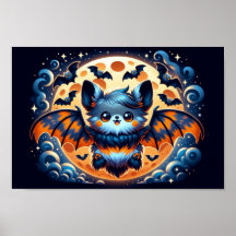 Mystical Bat Guardian : Poster d'impression d'art 