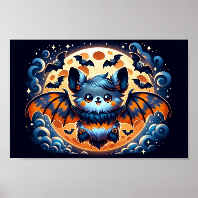 Mystical Bat Guardian : Poster d'impression d'art  (Devant)