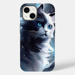 Mystical Black and White Kitten   Watercolor Cat Case-Mate iPhone 14 Case