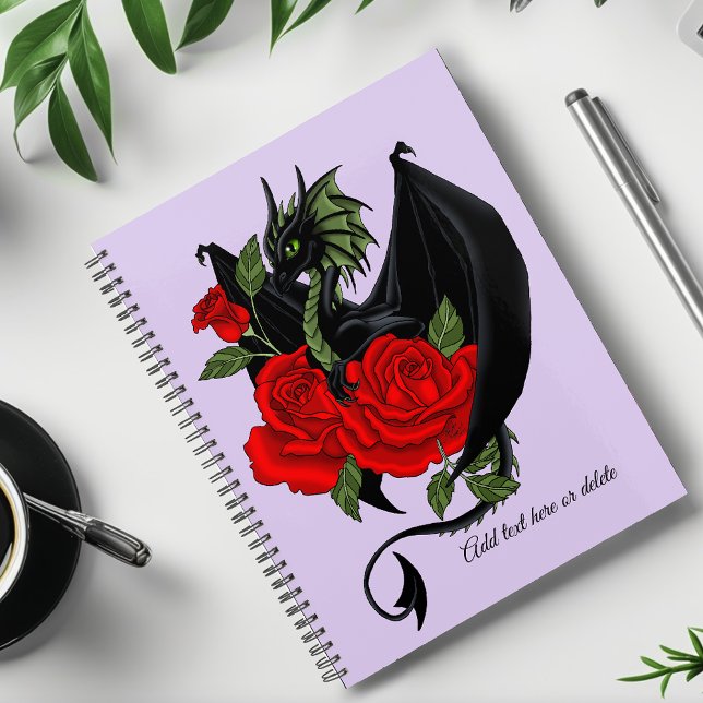 Mystical Black Dragon Red Roses Lavender Gothic  Planner (Creator Uploaded)