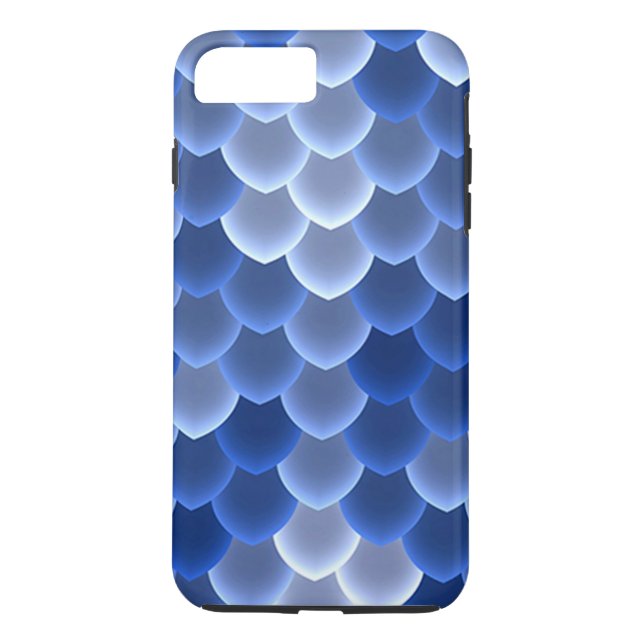 Mystical Blue and White Scale Case-Mate Tough iPhone Case (Back)