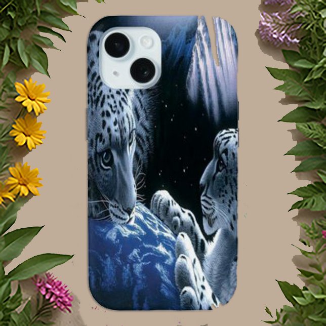 Mystical Blue Cosmic Snow Leopard Case-Mate iPhone Case (Creator Uploaded)