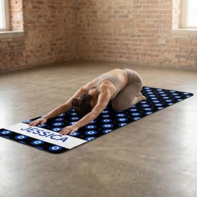 Mystical Blue Nazar Evil Eye Amulet Pattern Yoga Mat (Mystical Blue Nazar Evil Eye Amulet Pattern Yoga Mat)