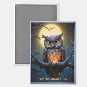 Mystical Blue Owl Magnet