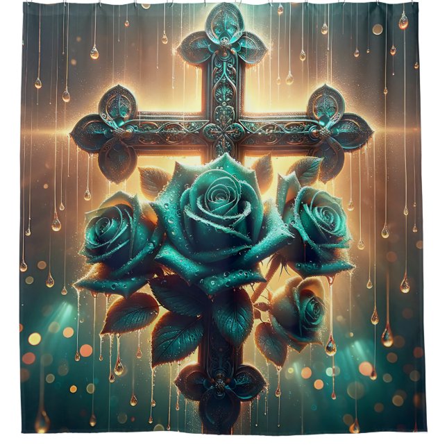 “Mystical Blue Roses and Cross" (Front)