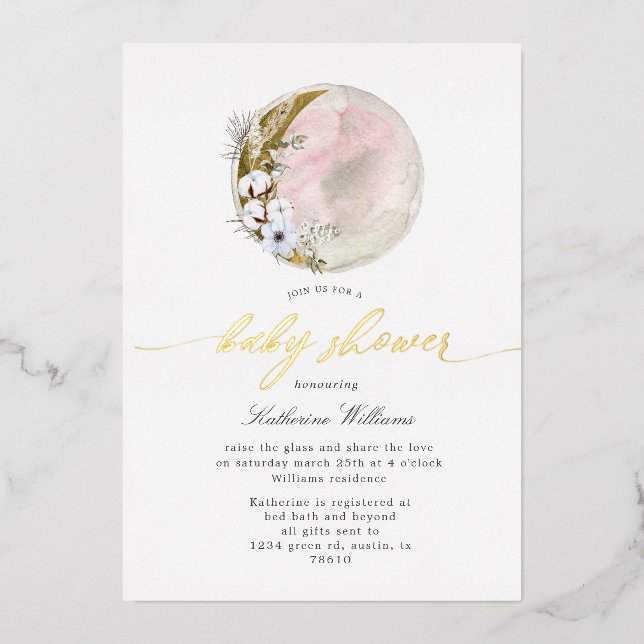 mystical bohemian moon baby Shower (Front)