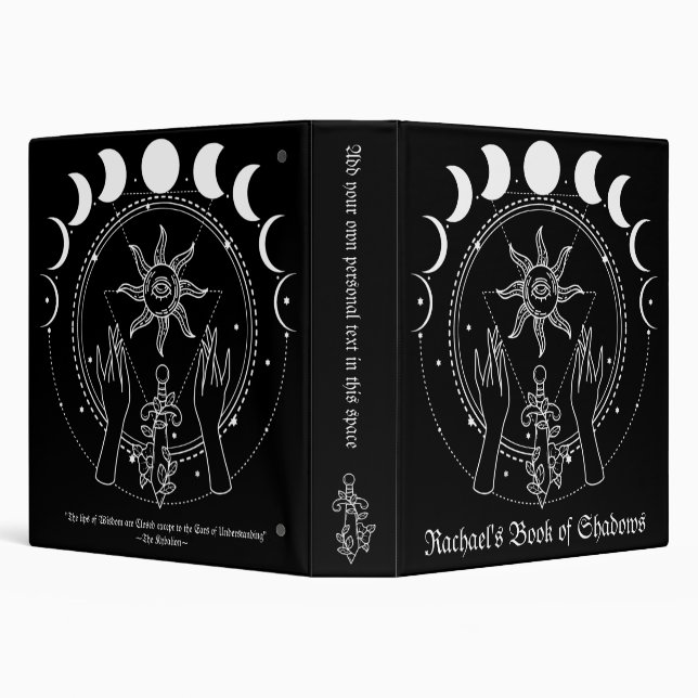 Mystical Boho Esoteric Moon Phase Book of Shadows Binder (Background)