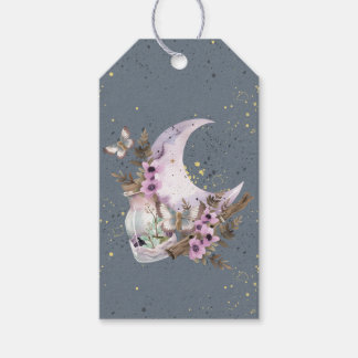 Mystical Boho Lavender Anemone Moon and Bottles Gift Tags