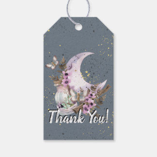 Mystical Boho Lavender Anemone Moon Thank You Tag