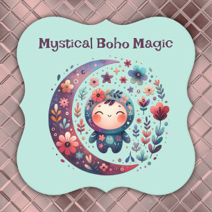 Mystical Boho Magic Maroon   Paper Coaster