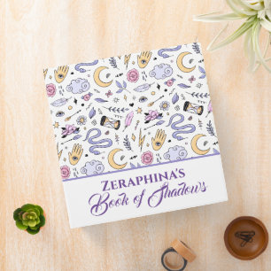 Mystical Boho Purple Witchy Girl Book of Shadows Binder