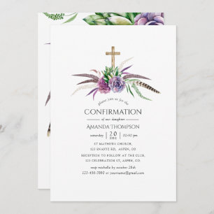 Mystical Boho Succulents Confirmation Invitation