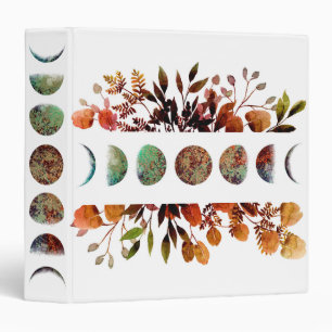 Mystical Botanical Autumn Moon Cycle Bouquet Binder
