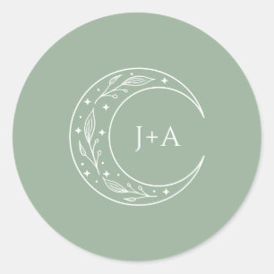 Mystical Botanical Wedding Classic Round Sticker
