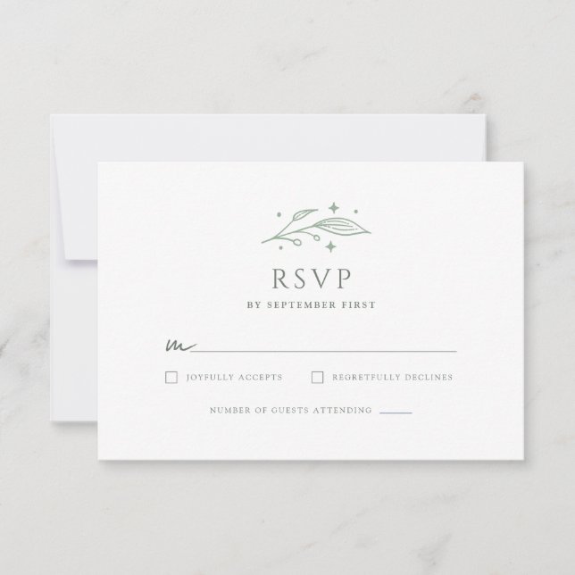 Mystical Botanical Wedding RSVP Card (Front)