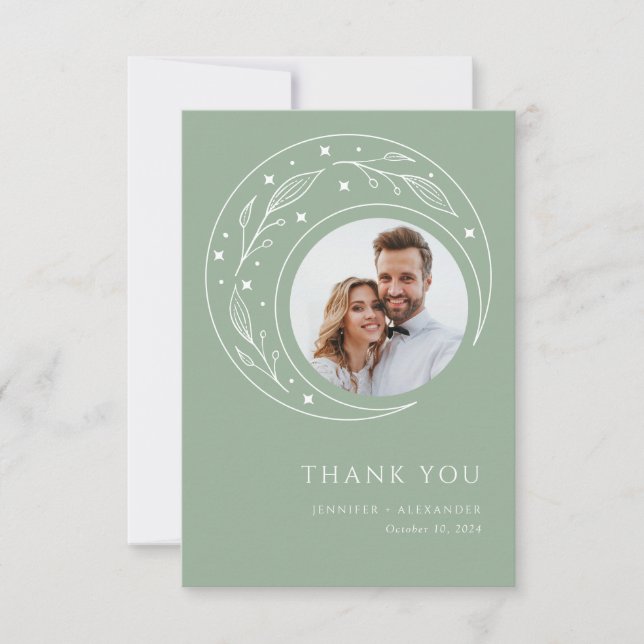 Mystical Botanical Wedding Thank You Card (Front)