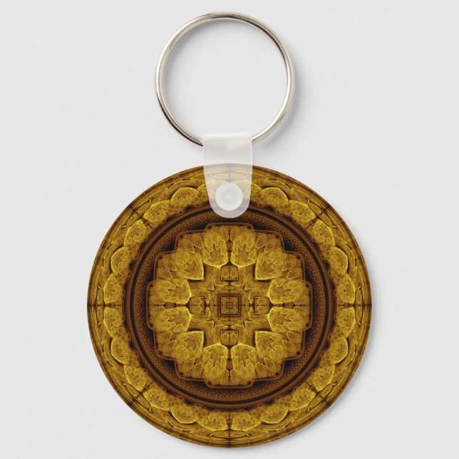 Mystical bright fractal ornament keychain (Front)