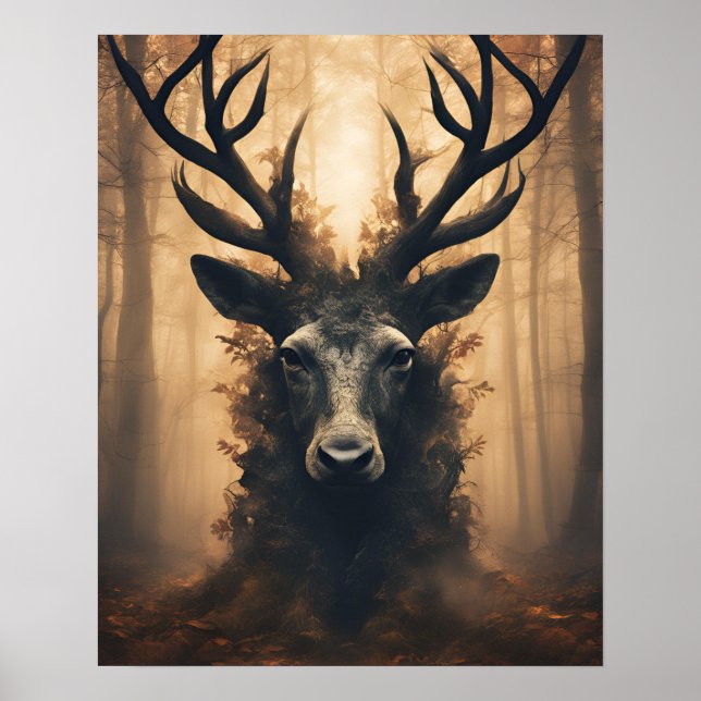 MYSTICAL BUCK WOOD PANACH ART POSTER (Front)