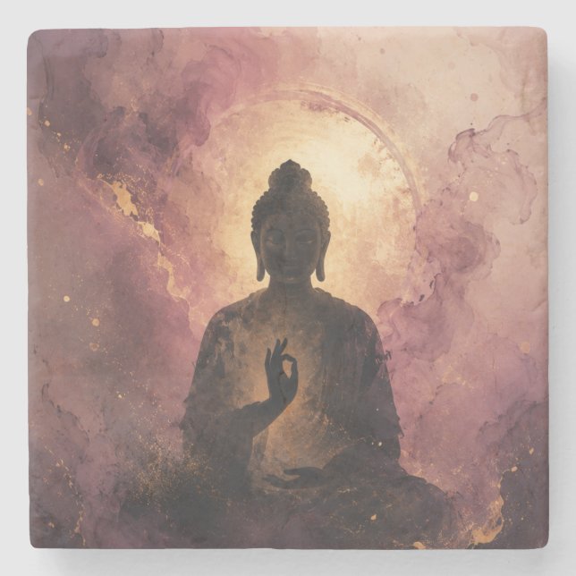Mystical Buddha | Zen Meditation Stone Coaster (Front)