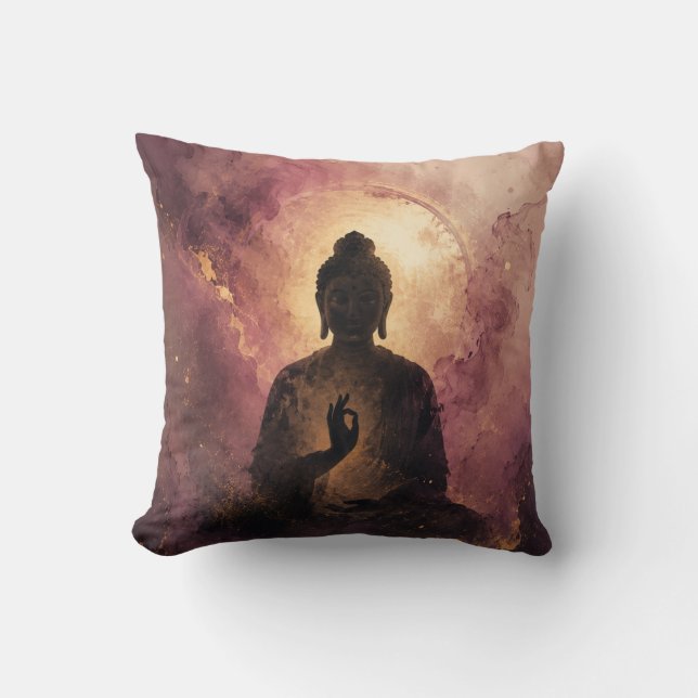 Mystical Buddha | Zen Meditation Throw Pillow (Front)