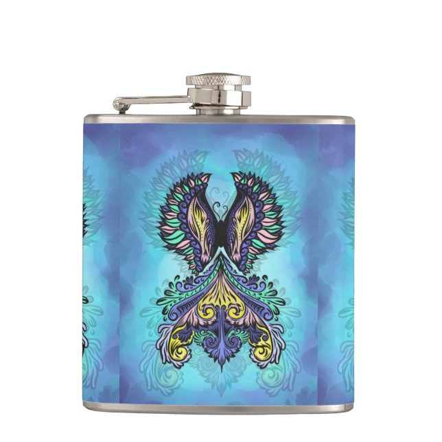 Mystical Butterfly Spirit  Hip Flask (Front)