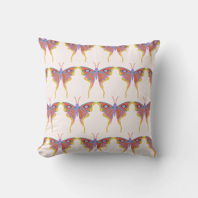Mystical Butterfly Symphony Throw Pillow (Front)