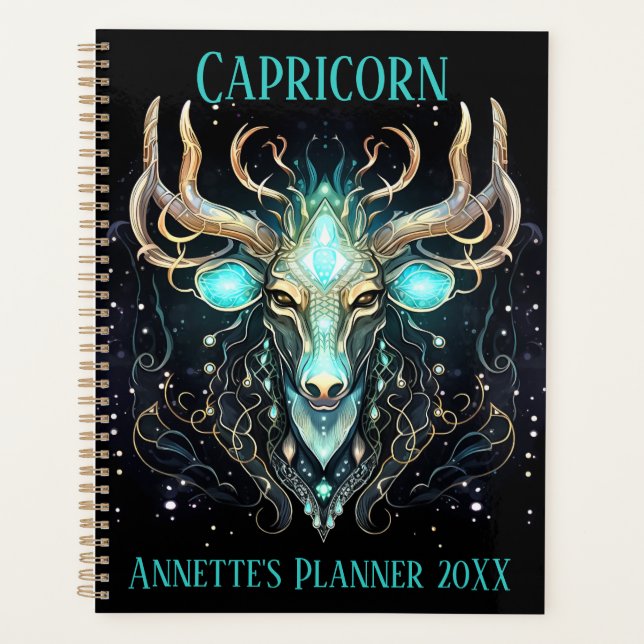 Mystical Capricorn Zodiac Artwork  Planner (Front)
