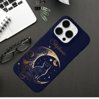 Mystical Cat Crescent Moon - Custom Celestial Gift
