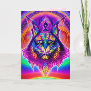 mystical cat greeting card