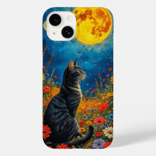 Mystical cat under moon aesthetic celestial night  Case-Mate iPhone 14 case