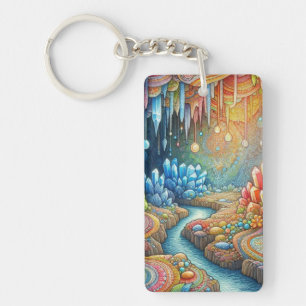 Mystical Cave with Jewels Keychain