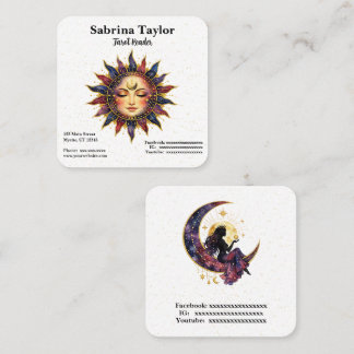 Mystical celestial design  square business card