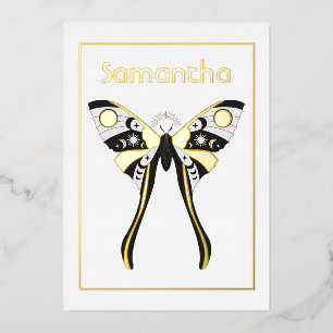 Mystical Celestial Gold and Silver Moth Birthday