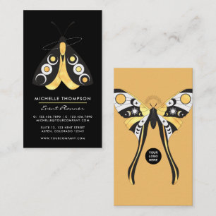 Mystical Celestial Gold Moth Business Card