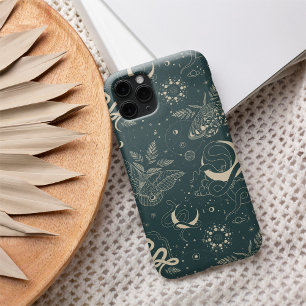 Mystical Celestial Night Moth & Serpent Pattern iPhone 16 Case