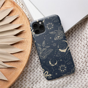 Mystical Celestial Night Moth & Serpent Pattern iPhone 16 Case