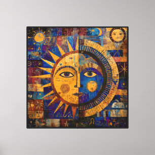 Mystical Celestial Sun Moon Alchemy Canvas Print