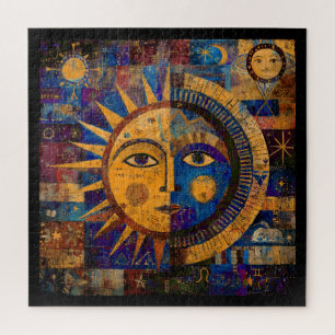 Mystical Celestial Sun Moon Alchemy Jigsaw Puzzle