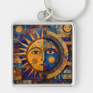 Mystical Celestial Sun Moon Alchemy Keychain