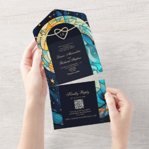 Mystical Celestial Wedding All In One Invitation