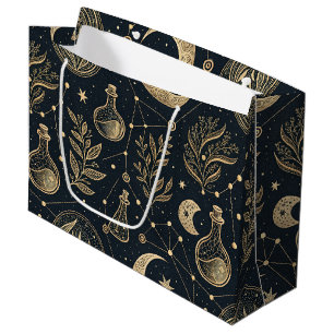 Mystical Celestial Witchcraft - Gold Botanical Large Gift Bag