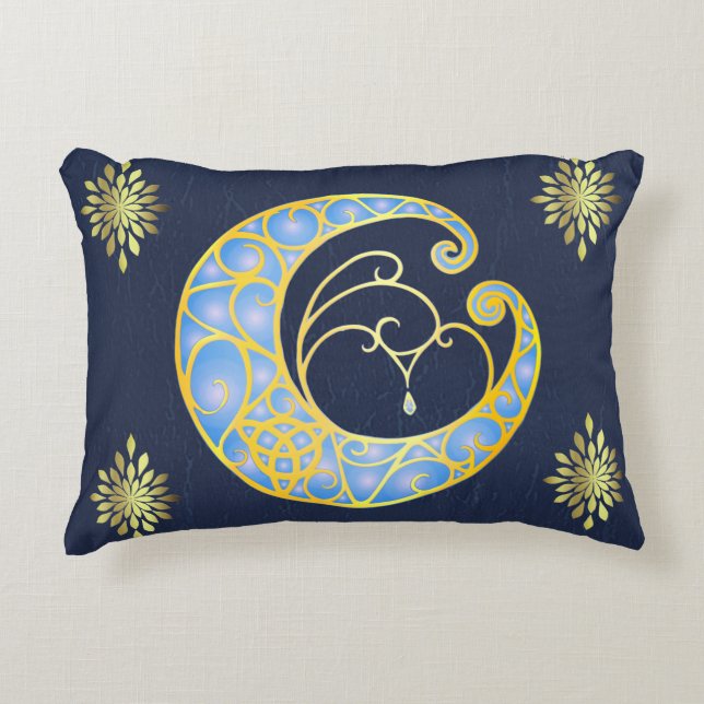 Mystical Celtic Moon  Accent Pillow (Front)