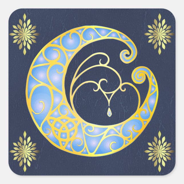 Mystical Celtic Moon  Square Sticker (Front)