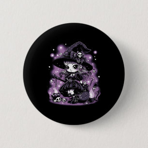 Mystical Charms Halloween Witch Graphic 2 Inch Round Button